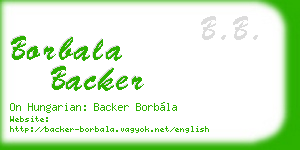 borbala backer business card